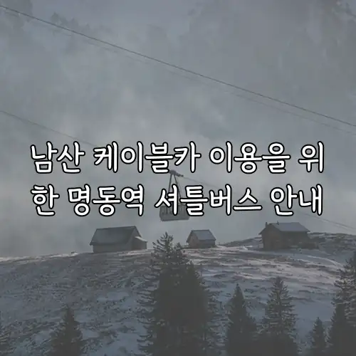남산 케이블카 이용을 위한 명동역 셔틀버스 안내