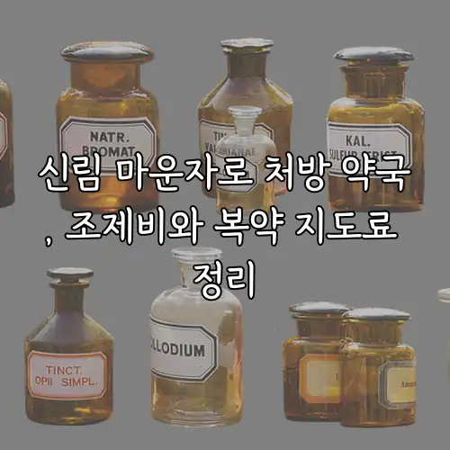 신림 마운자로 처방 약국, 조제비와 복약 지도료 정리