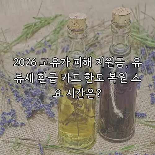 2026 고유가 피해 지원금, 유류세 환급 카드 한도 복원 소요 시간은?