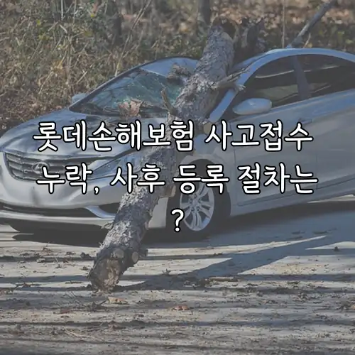 롯데손해보험 사고접수 누락, 사후 등록 절차는?