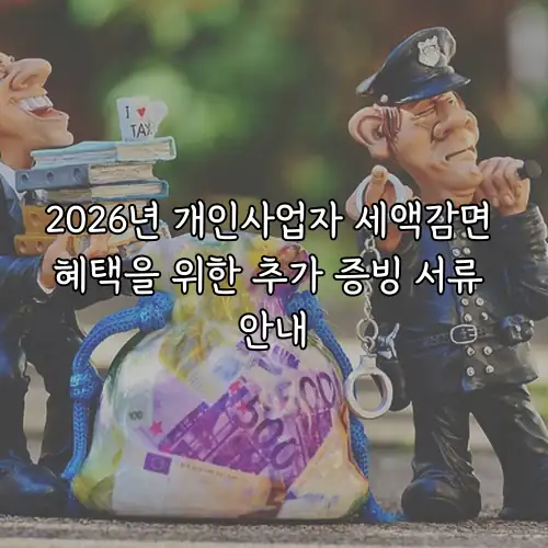 2026년 개인사업자 세액감면 혜택을 위한 추가 증빙 서류 안내