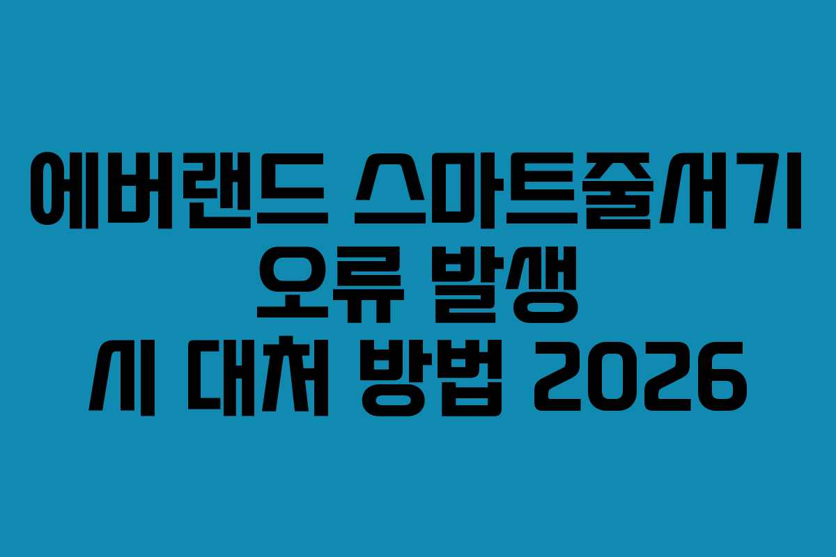 에버랜드 스마트줄서기 오류 발생 시 대처 방법 2026