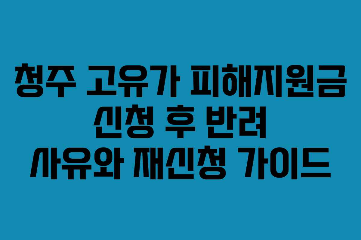 청주 고유가 피해지원금 신청 후 반려 사유와 재신청 가이드