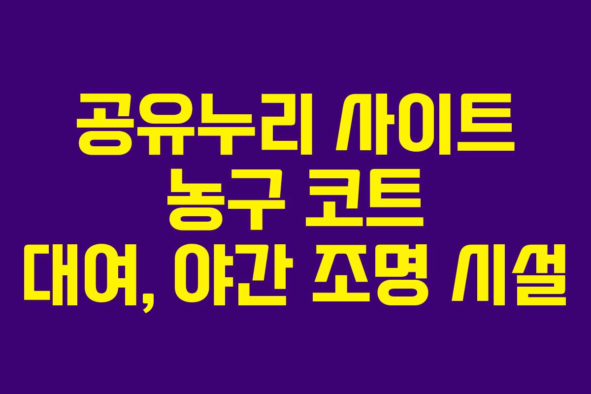 공유누리 사이트 농구 코트 대여, 야간 조명 시설