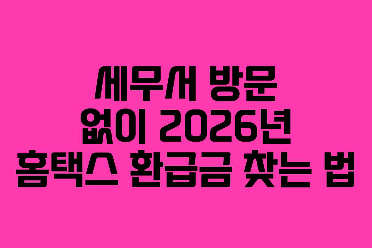 세무서 방문 없이 2026년 홈택스 환급금 찾는 법