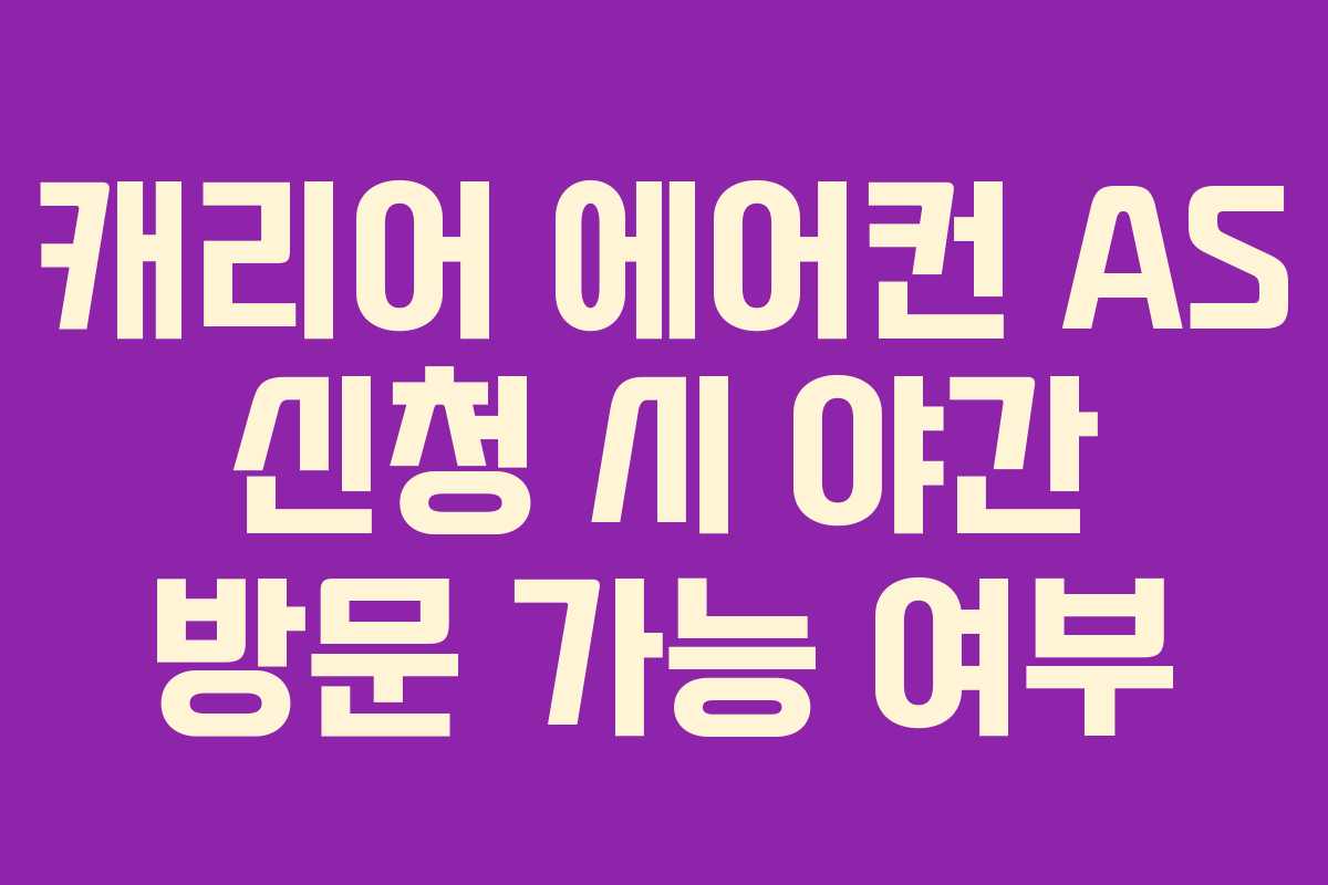 캐리어 에어컨 AS 신청 시 야간 방문 가능 여부