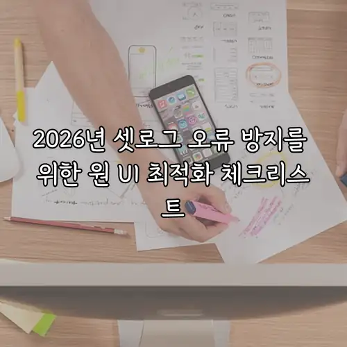 2026년 셋로그 오류 방지를 위한 원 UI 최적화 체크리스트