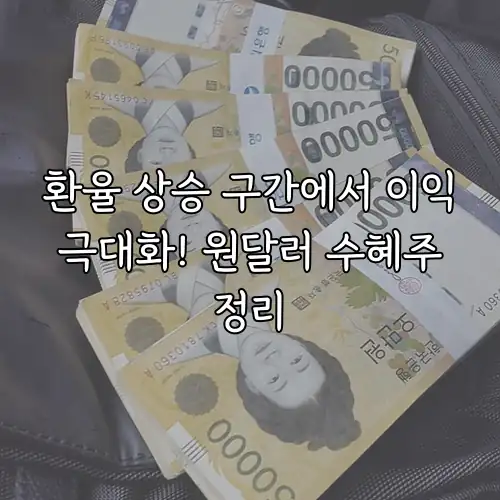 환율 상승 구간에서 이익 극대화! 원달러 수혜주 정리