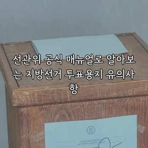 선관위 공식 매뉴얼로 알아보는 지방선거 투표용지 유의사항