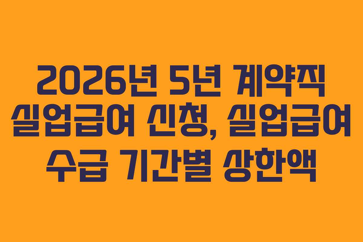 2026년 5년 계약직 실업급여 신청, 실업급여 수급 기간별 상한액
