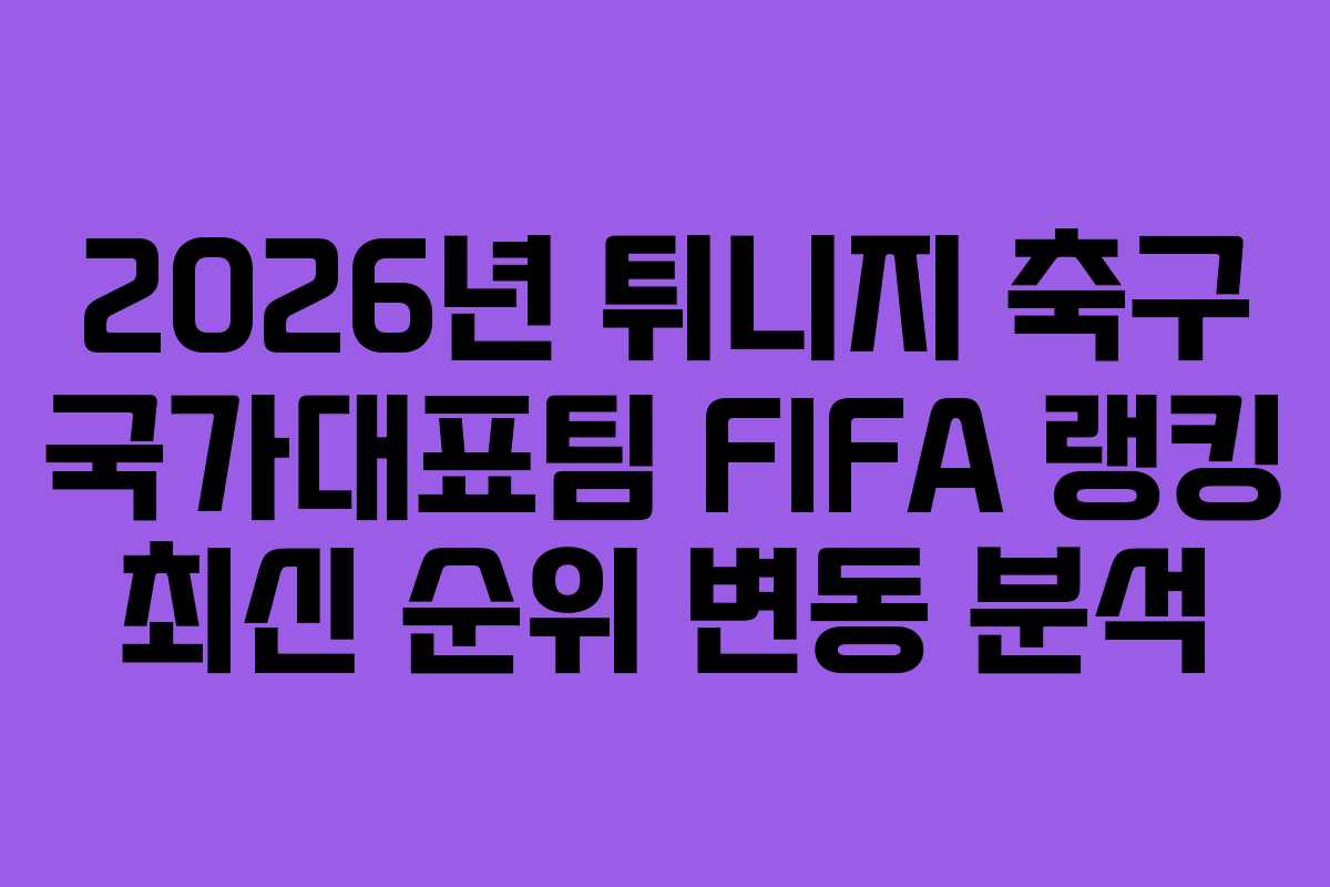 2026년 튀니지 축구 국가대표팀 FIFA 랭킹 최신 순위 변동 분석