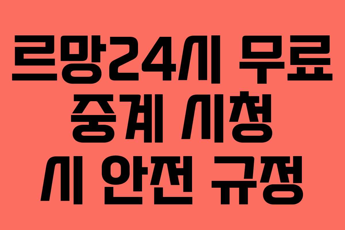 르망24시 무료 중계 시청 시 안전 규정 르망24시 무료 중계 시청 시 안전 규정